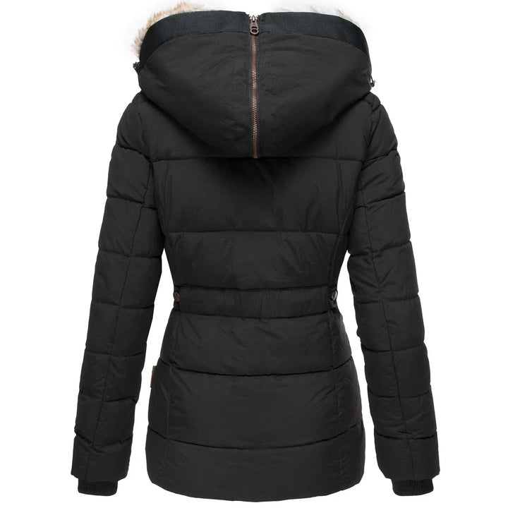 Dames puffer jas | Winterjas met bontvoering en capuchon