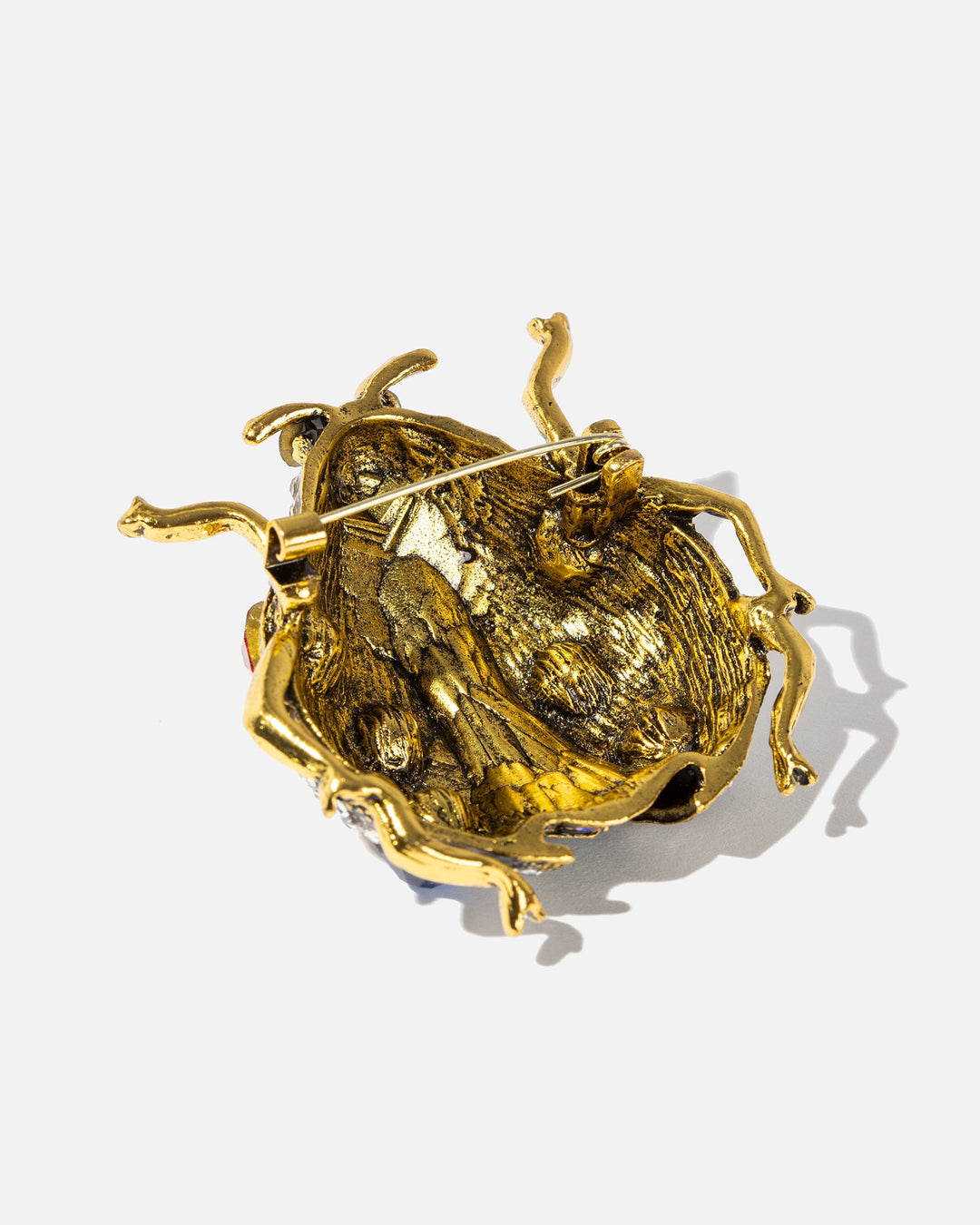Lieveheersbeestje Broche Met Gekleurde Glasstenen -  
