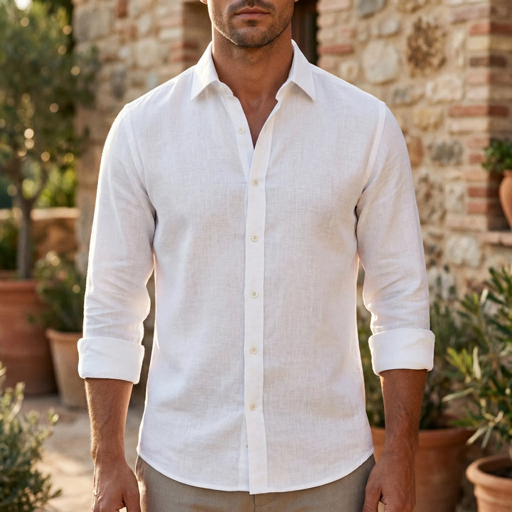 Linnen overhemd heren | Zomer shirt met korte mouw