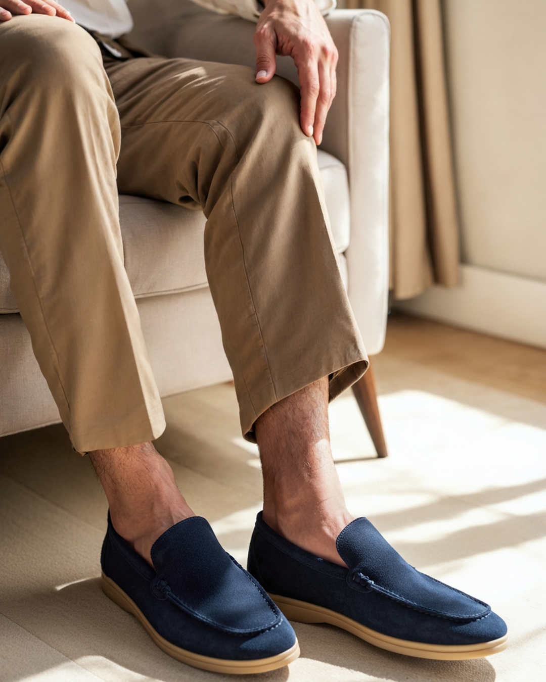 Loafers heren | Suède instappers met comfortabele zool