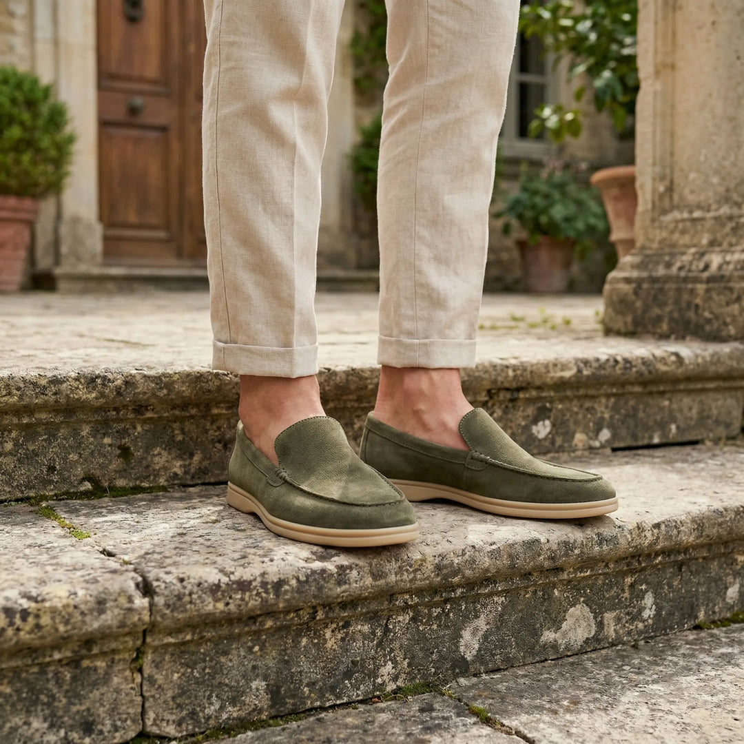 Loafers heren | Suède instappers met comfortabele zool