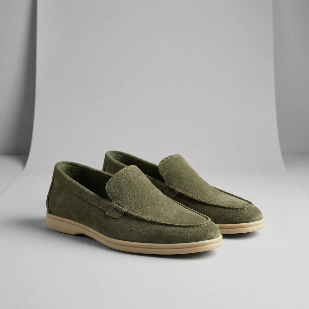 Loafers heren | Suède instappers met comfortabele zool