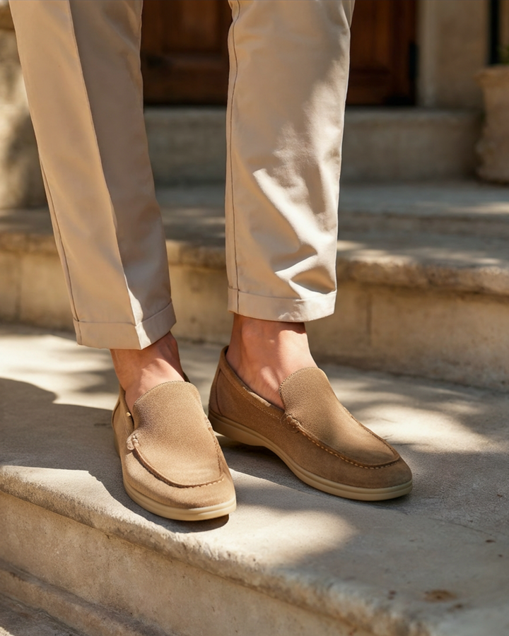 Loafers heren | Suède instappers met comfortabele zool