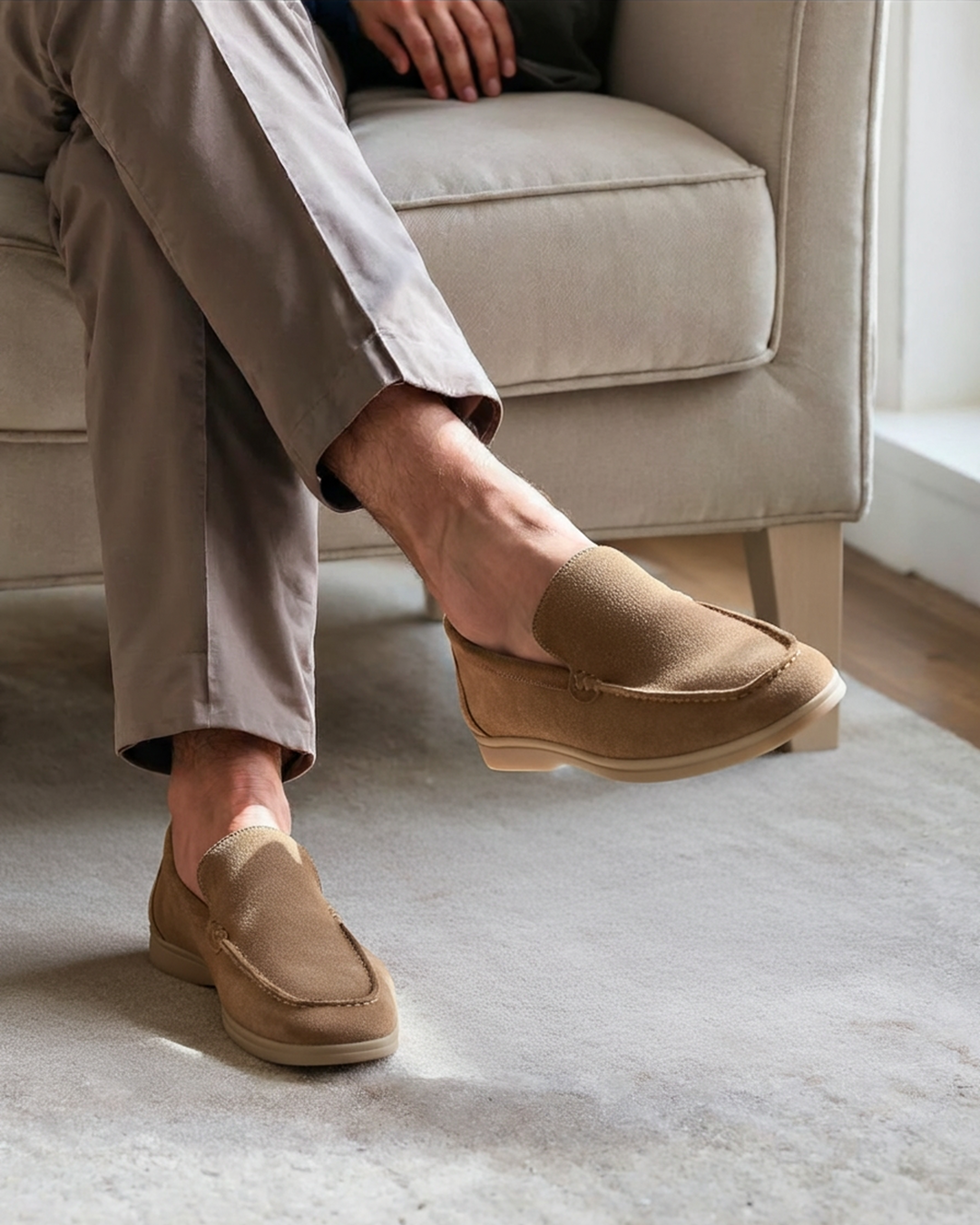 Loafers heren | Suède instappers met comfortabele zool