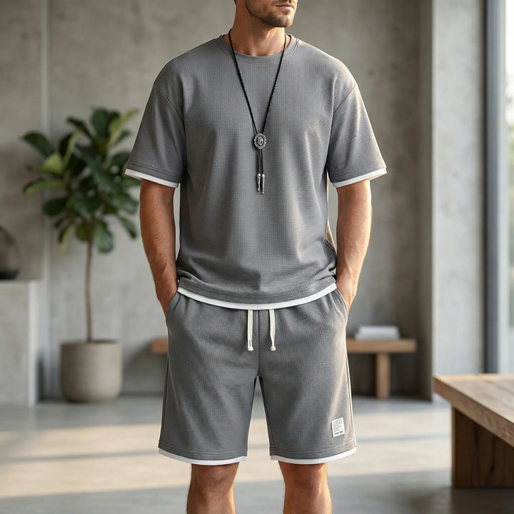 Loungewear set heren | Relaxed fit set met t-shirt en broek