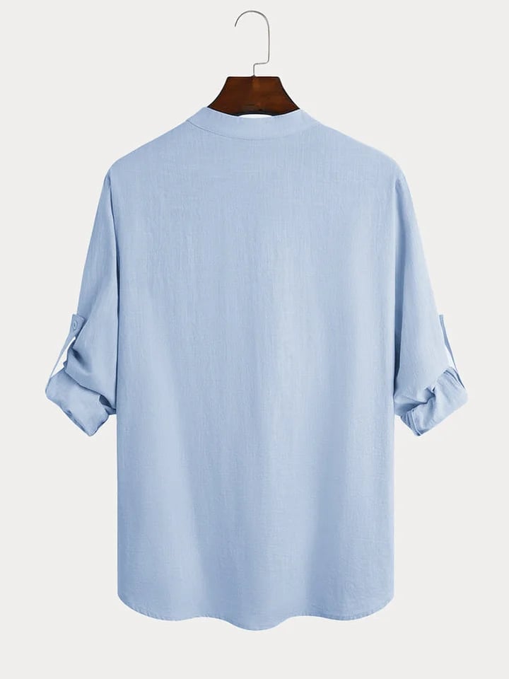 Luchtig overhemd heren | Casual shirt met lange mouwen