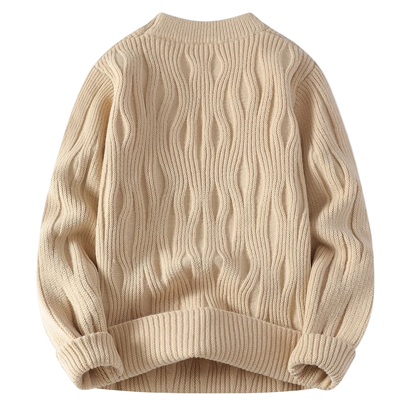 WaveKnit | Heren chunky trui met golvend ribpatroon