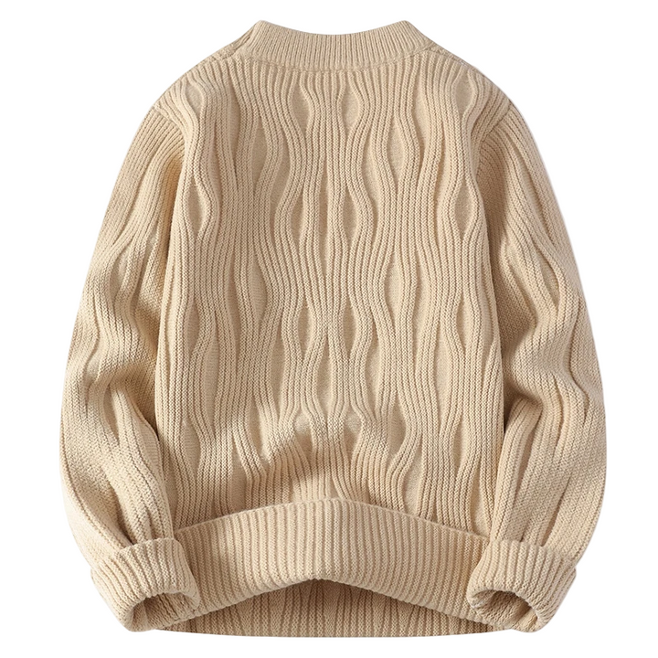 WaveKnit | Heren chunky trui met golvend ribpatroon