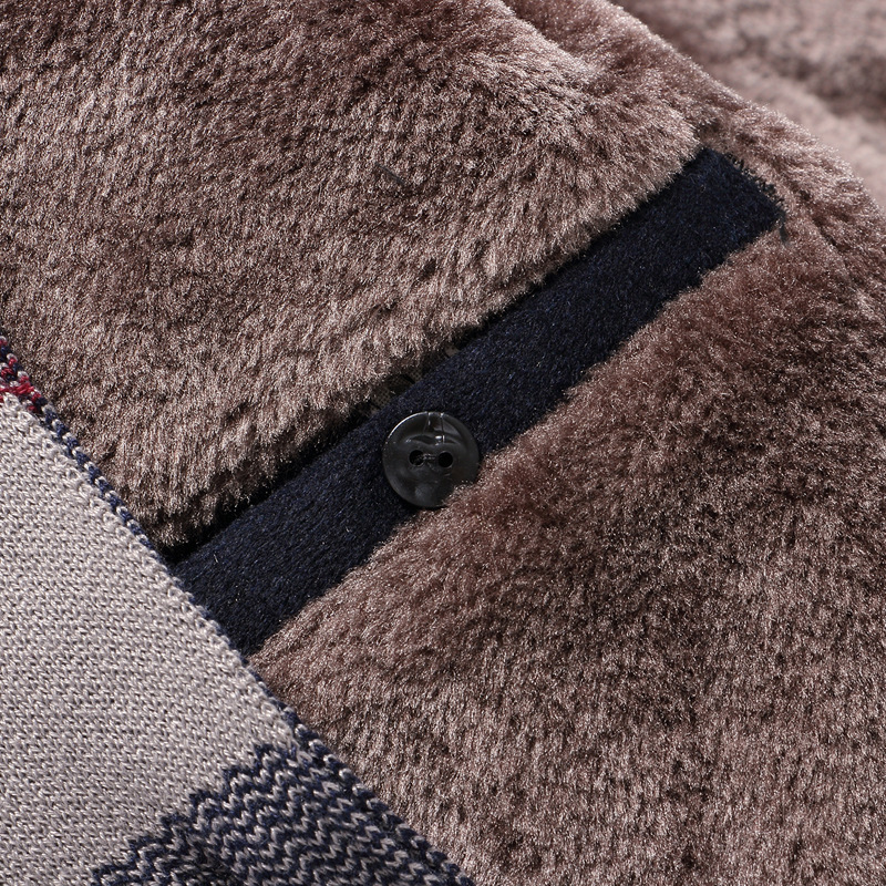 Trenchcoat | Heren lange winterjas met fleece voering en geruite reverskraag