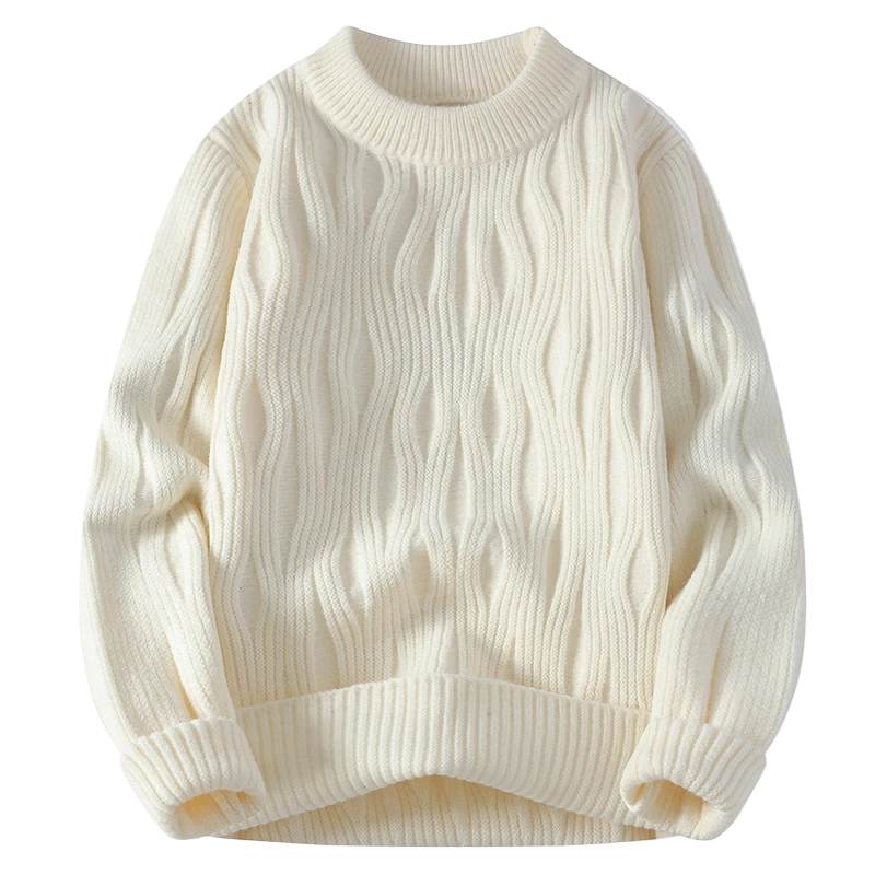 WaveKnit | Heren chunky trui met golvend ribpatroon