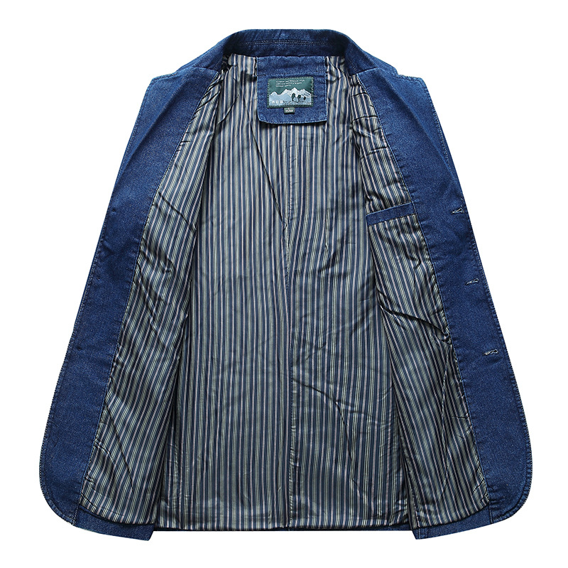 Denim Blazer | Heren blazer met gestreepte binnenvoering