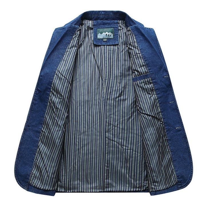 Denim Blazer | Heren blazer met gestreepte binnenvoering