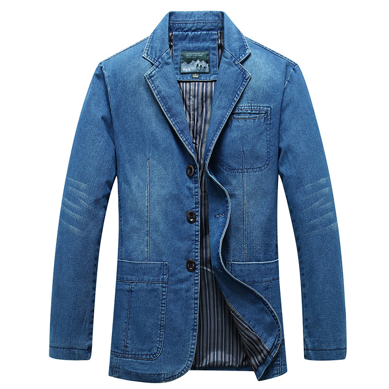 Denim Blazer | Heren blazer met gestreepte binnenvoering