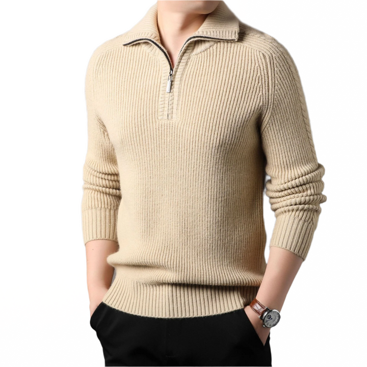 Salvatore | Quarter‑zip trui van premium katoenblend