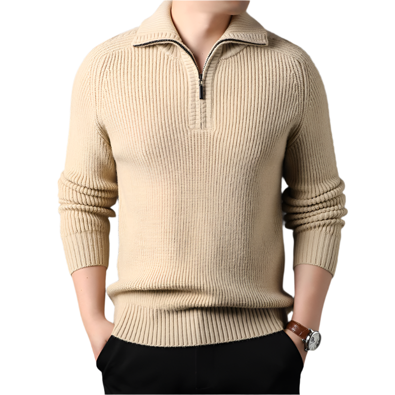 Salvatore | Quarter‑zip trui van premium katoenblend