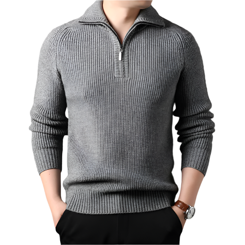 Salvatore | Quarter‑zip trui van premium katoenblend