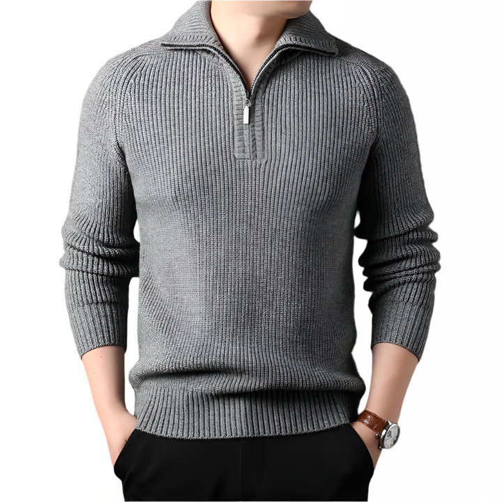 Salvatore | Quarter‑zip trui van premium katoenblend