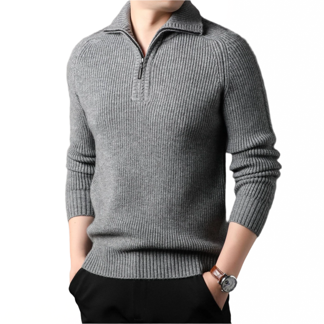 Salvatore | Quarter‑zip trui van premium katoenblend