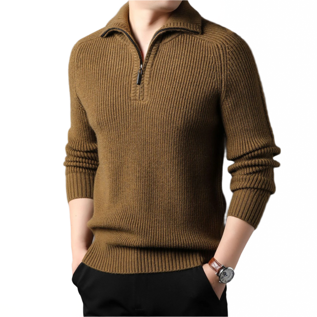 Salvatore | Quarter‑zip trui van premium katoenblend