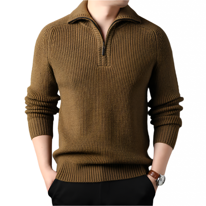 Salvatore | Quarter‑zip trui van premium katoenblend