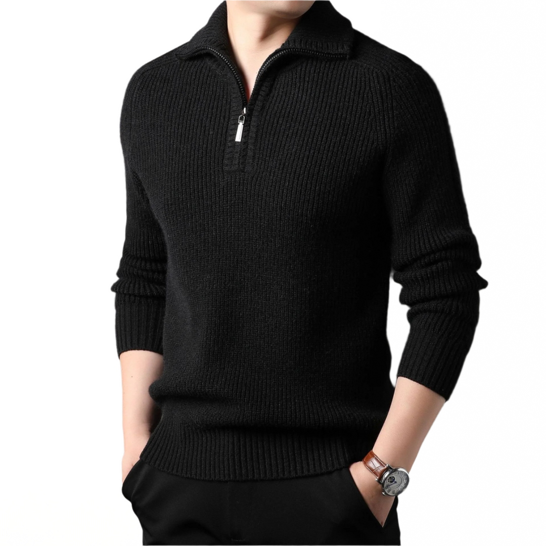 Salvatore | Quarter‑zip trui van premium katoenblend