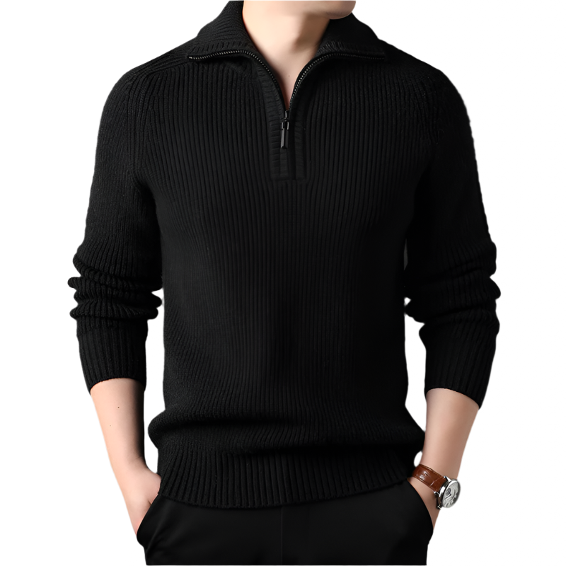 Salvatore | Quarter‑zip trui van premium katoenblend