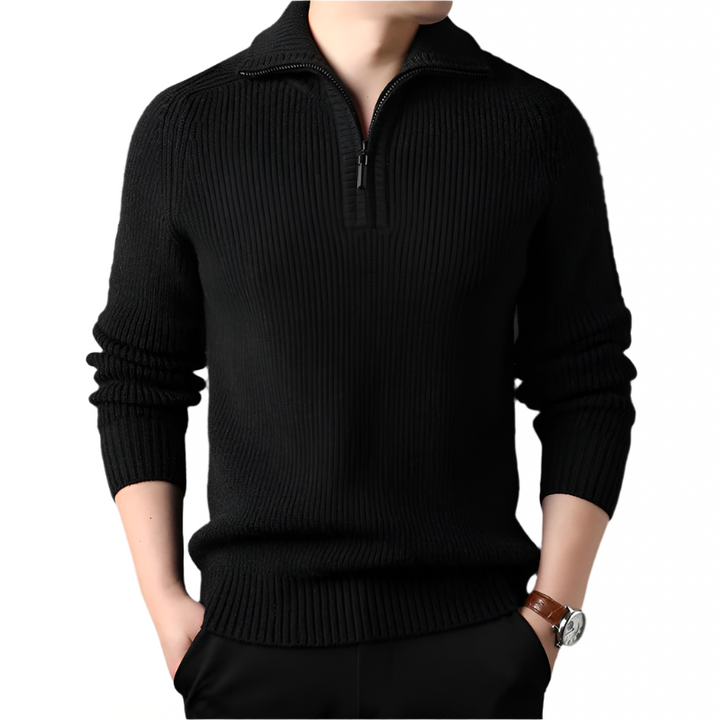Salvatore | Quarter‑zip trui van premium katoenblend