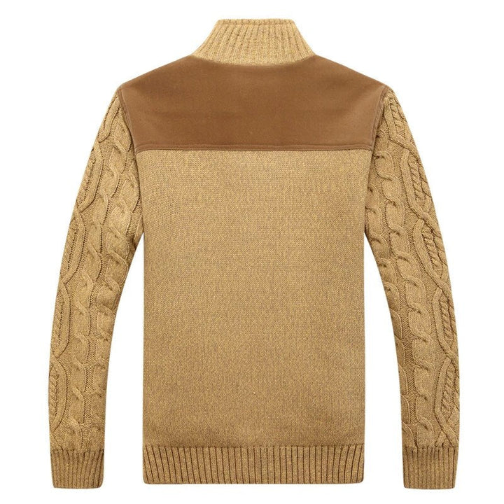 Heren gebreid vest met kabelpatroon en fleecevoering | warm & stijlvol