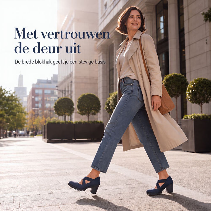 Mary Jane stijl schoenen met gekruiste bandjes, blokhak & profielzool