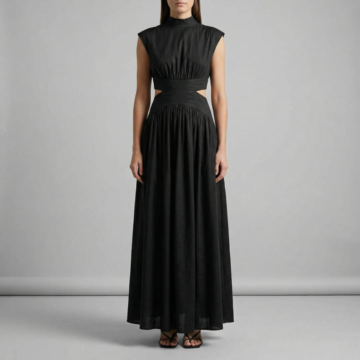 Maxi jurk dames | Elegante zomerjurk met cut-out en mouwloos design