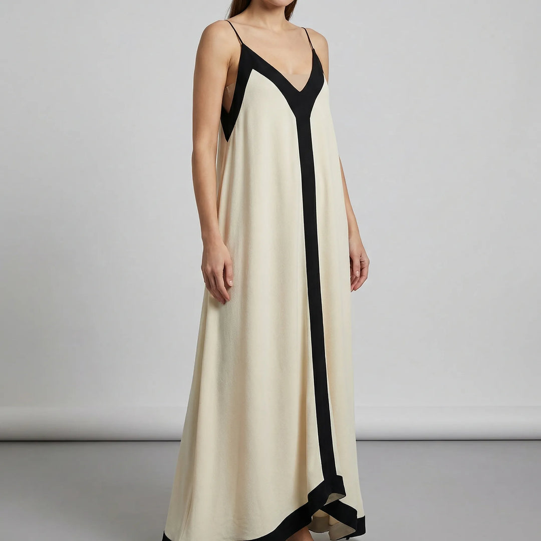 Maxi jurk dames | Elegante zomerjurk met open rug en bandjes