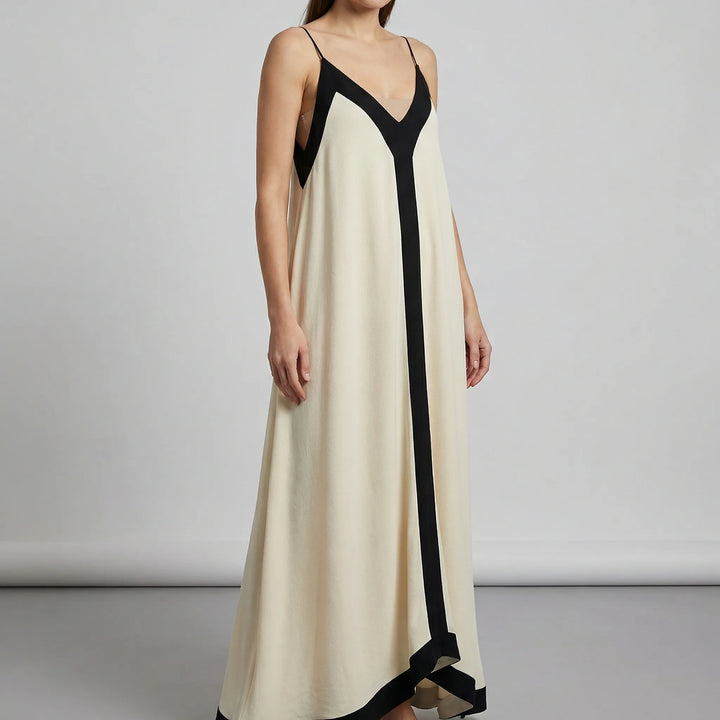 Maxi jurk dames | Elegante zomerjurk met open rug en bandjes