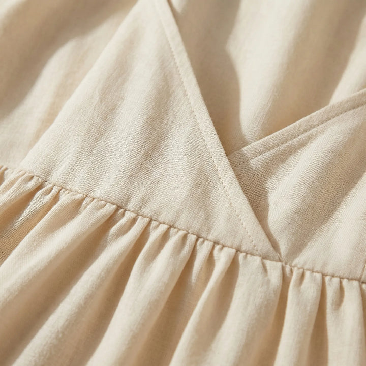 Maxi jurk dames | Luchtige zomerjurk met bandjes en v-hals