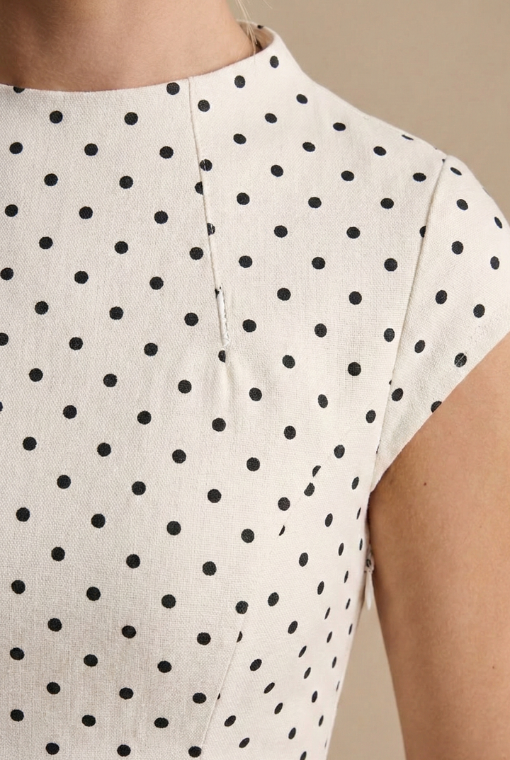 Maxi jurk dames | Stippen jurk met hoge hals