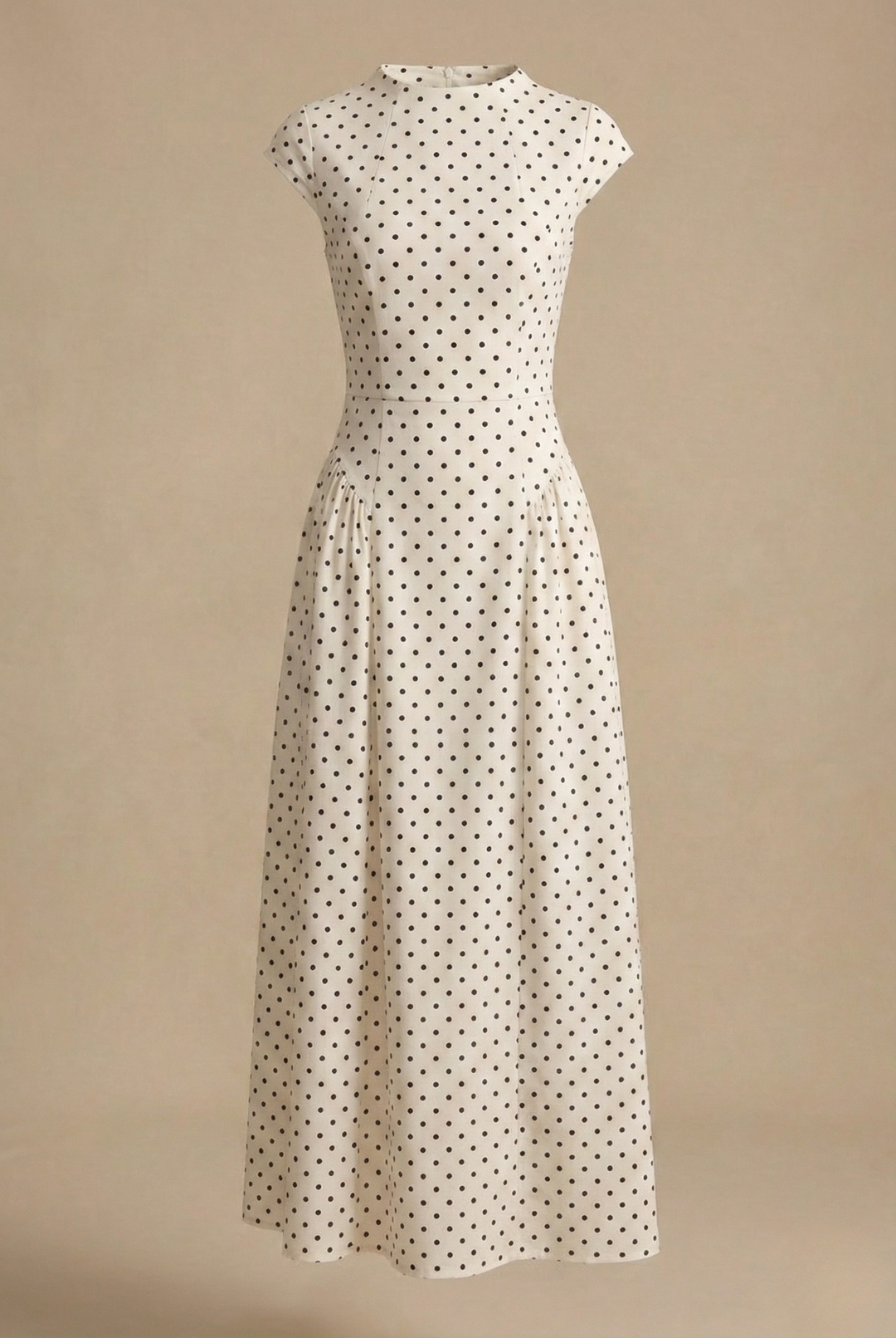 Maxi jurk dames | Stippen jurk met hoge hals