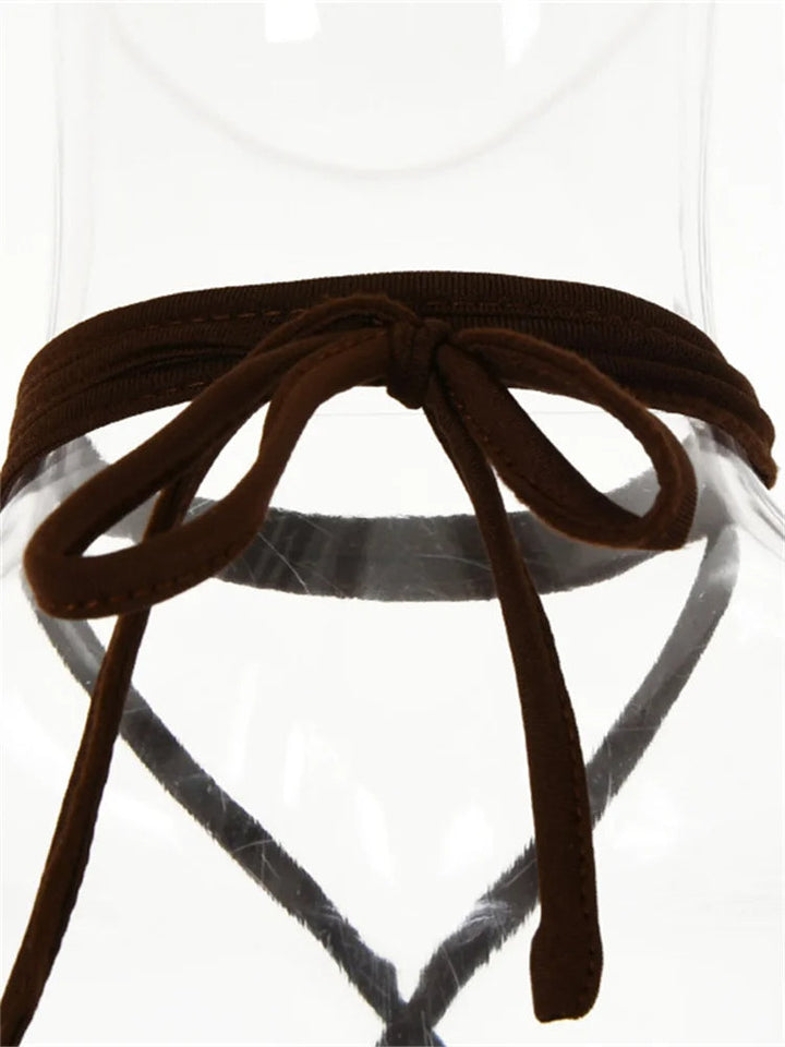 Maxi jurk dames | Zomerjurk met cut-out, halter hals en split