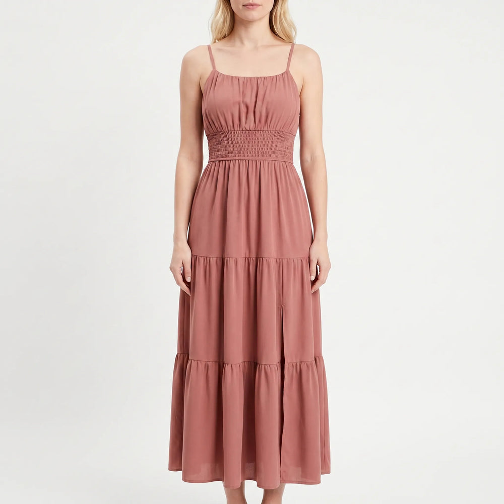 Maxi jurk dames | Zomerjurk met smock taille