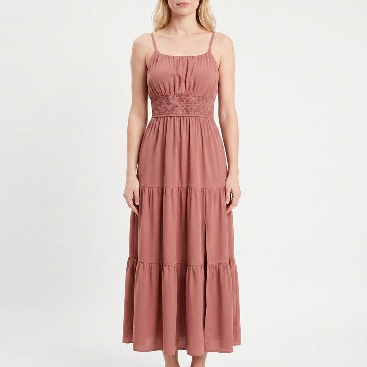 Maxi jurk dames | Zomerjurk met smock taille