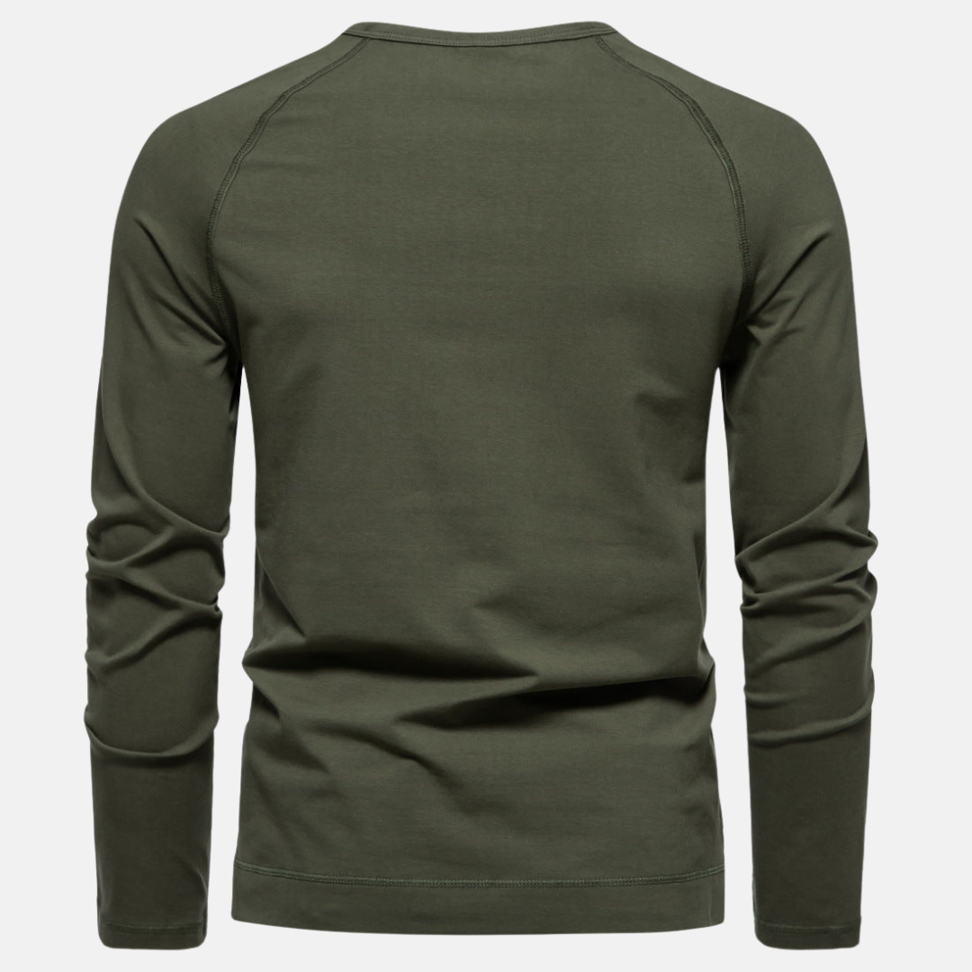 Stephen | Heren Henley shirt met lange mouwen