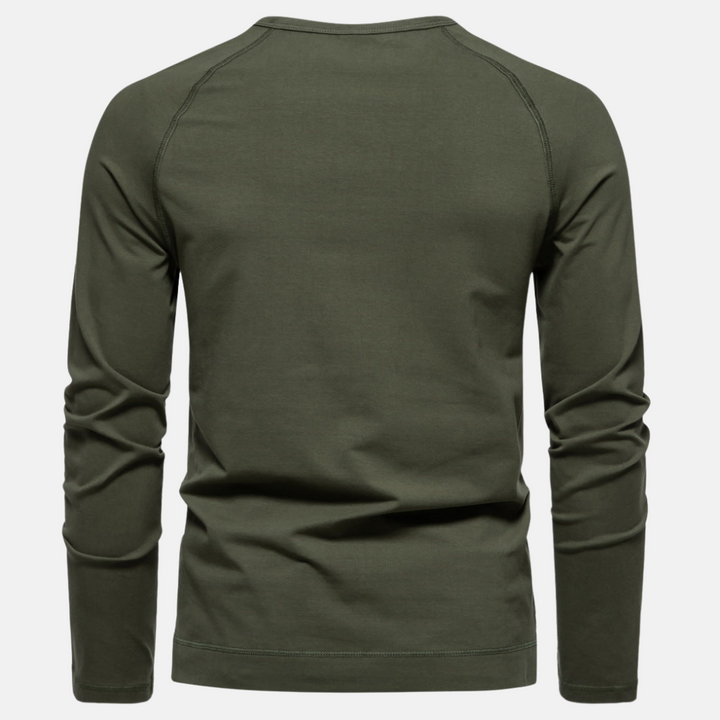 Stephen | Heren Henley shirt met lange mouwen
