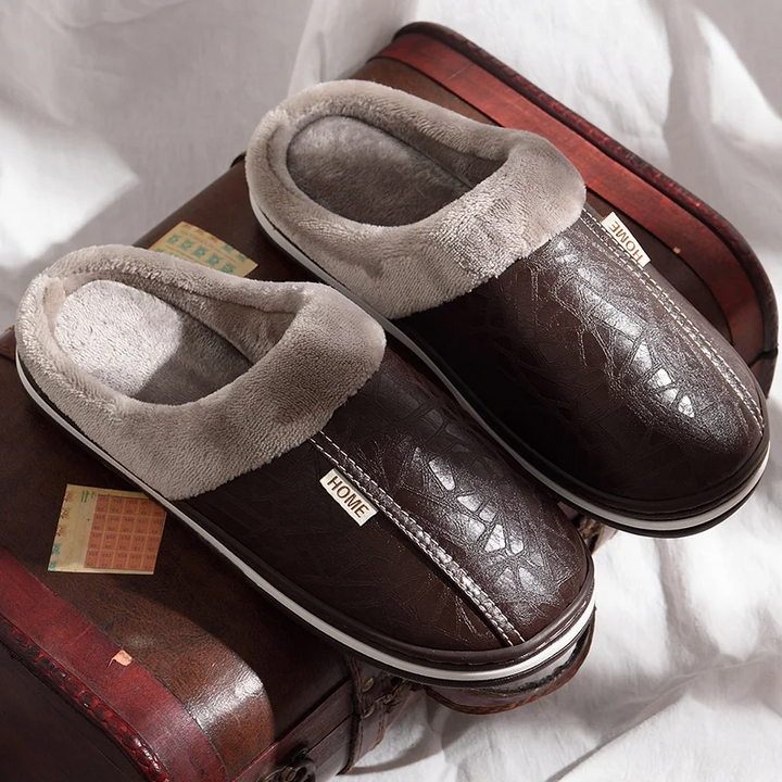 Heren pantoffels | Warme sloffen met fleece voering voor thuis