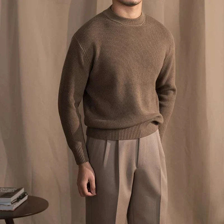 Rib Knit Sweater | Heren wollen trui met ronde hals