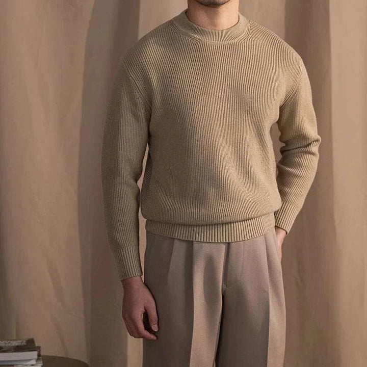 Rib Knit Sweater | Heren wollen trui met ronde hals