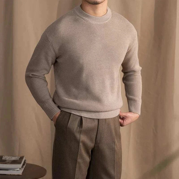 Rib Knit Sweater | Heren wollen trui met ronde hals