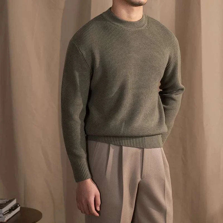 Rib Knit Sweater | Heren wollen trui met ronde hals