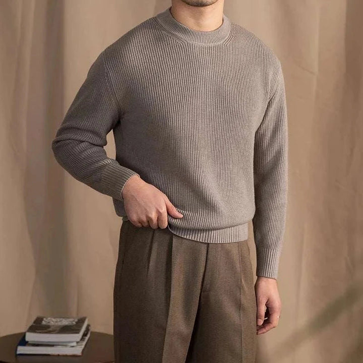 Rib Knit Sweater | Heren wollen trui met ronde hals