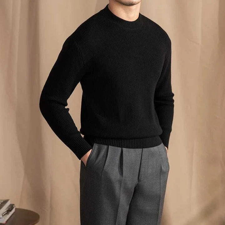 Rib Knit Sweater | Heren wollen trui met ronde hals