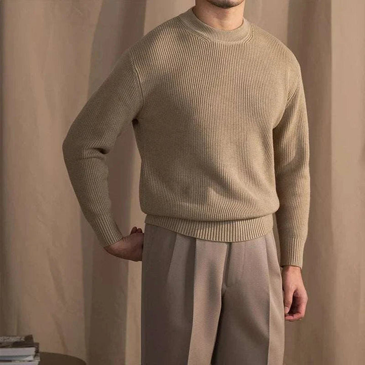 Rib Knit Sweater | Heren wollen trui met ronde hals