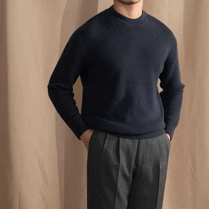 Rib Knit Sweater | Heren wollen trui met ronde hals
