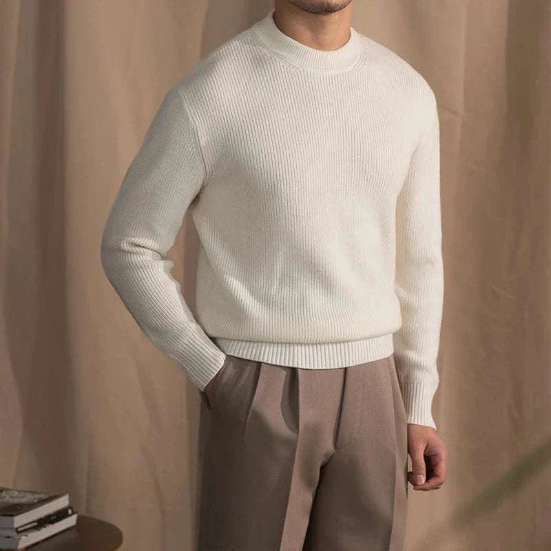 Rib Knit Sweater | Heren wollen trui met ronde hals